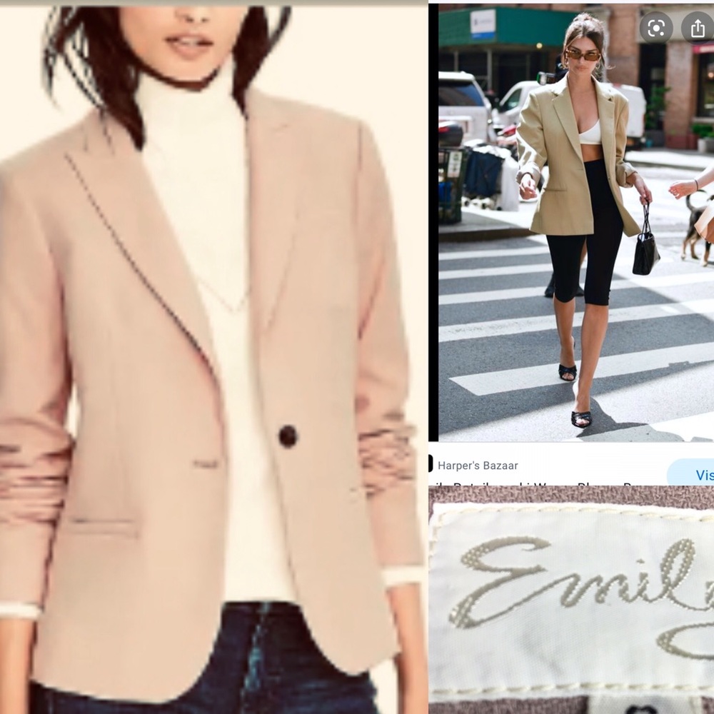EMiLY  Single Button Beige Blazer